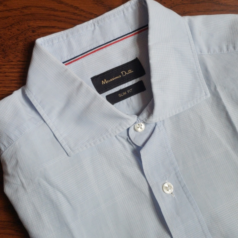 MASSIMO DUTTI Mens Classic Long Sleeve Shirt